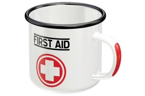 Emaille Tasse "First Aid"